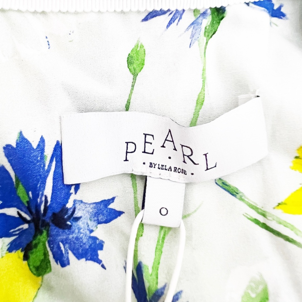 Lela Rose White Floral Jumpsuit with Red, Yellow & Blue Print - Picture 2 of 3